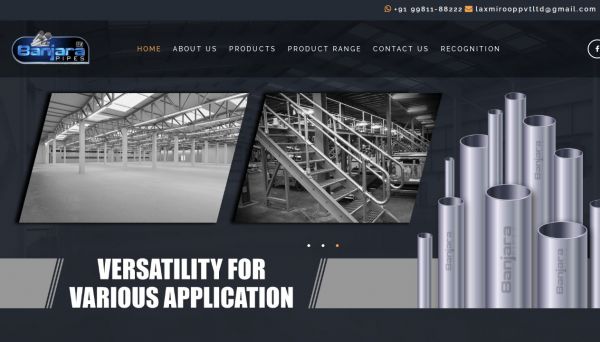 BANJARA PIPES, website company design in raipur