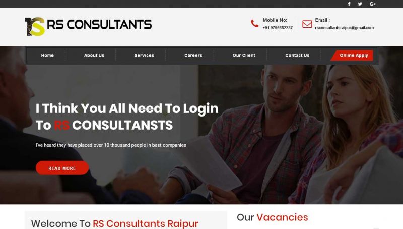 RS Consultants Raipur , website company design in raipur