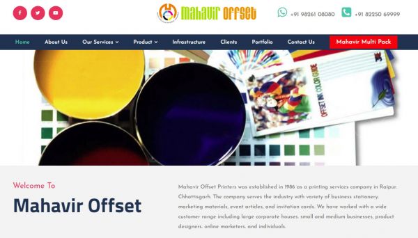 Mahavir Offset, website company design in raipur