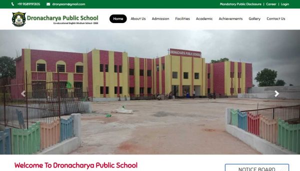Dronacharya Public School Gariaband, website company design in raipur