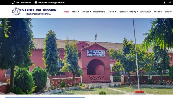 Evangelical Mission Hospital, Web Designing Company in Raipur Chhattisgarh