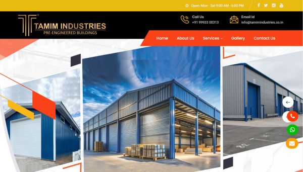 Tamim Industries, website company design in raipur